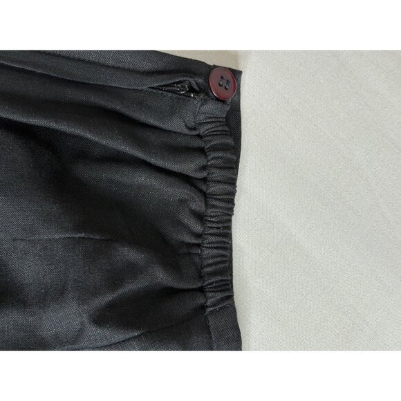 Plaza South Black Linen Tapered Pants Sz 18 Minimalist Slit Hem - Picture 7 of 12